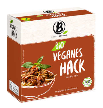 Berief Bio veganes Hack Abbildung der Berief Bio Tofu veganes Hack Packung